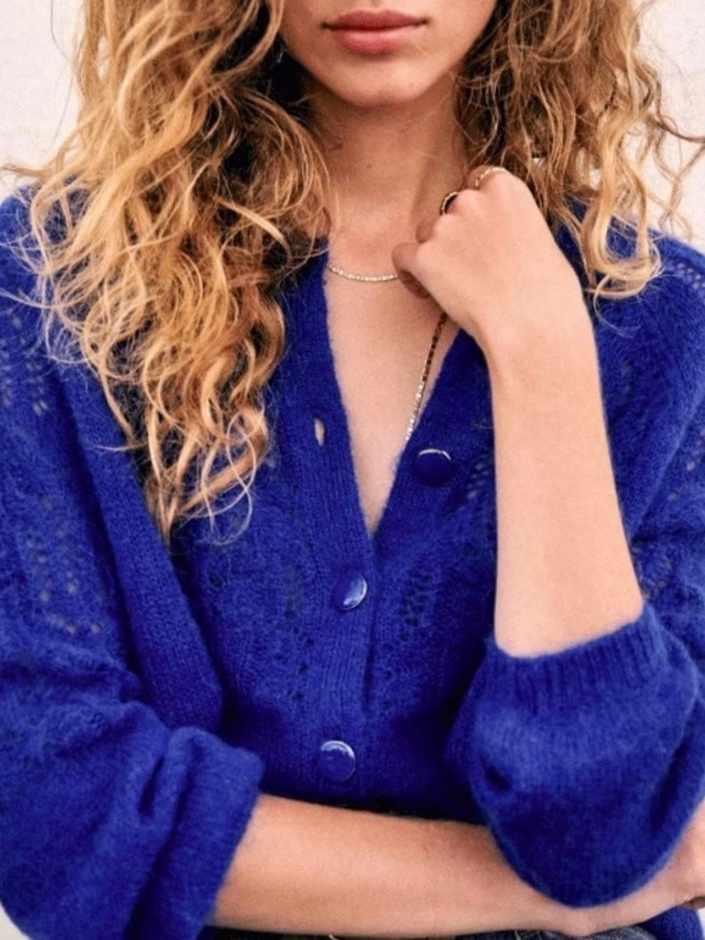 La Maille Sezane Merino/Kid Mohair
Oversized Cardigan Size XS Royal Blue